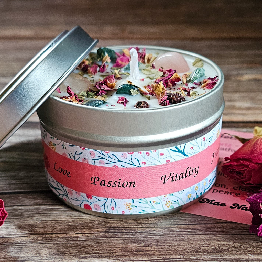 Beltane Ritual Candle – Honey Vanilla Floral Soy Candle for Passion, Love & Spring Renewal