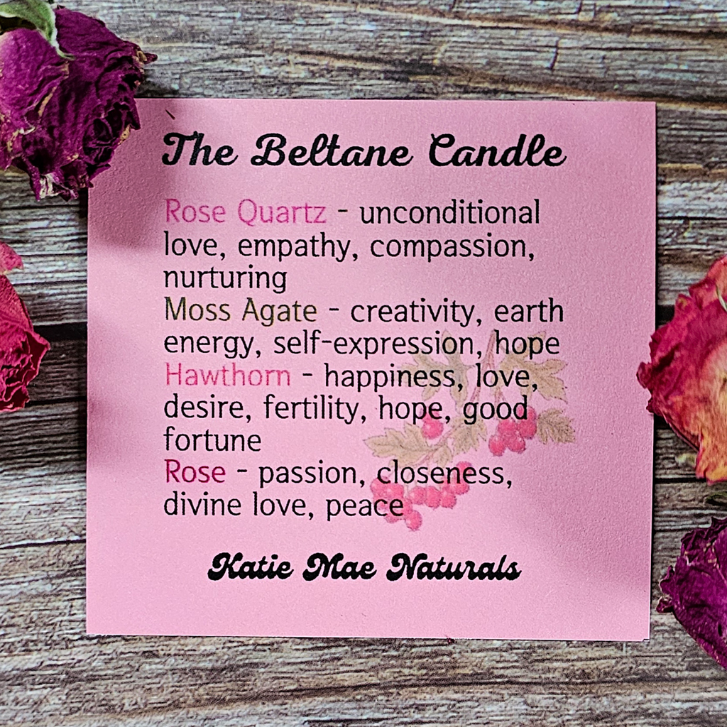Beltane Ritual Candle – Honey Vanilla Floral Soy Candle for Passion, Love & Spring Renewal