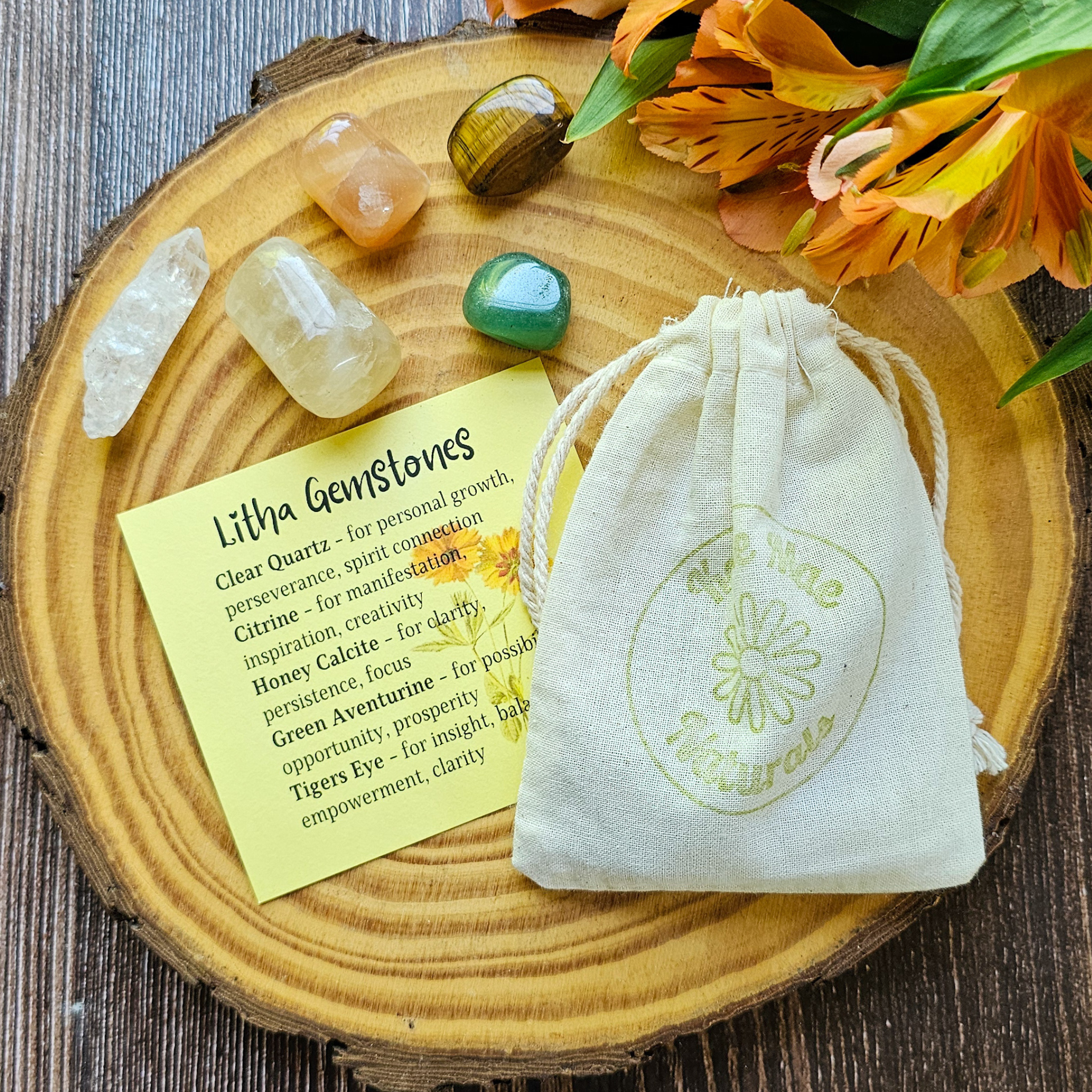 Litha Gemstone Set – Summer Solstice Crystal Collection for Joy, Growth & Solar Energy