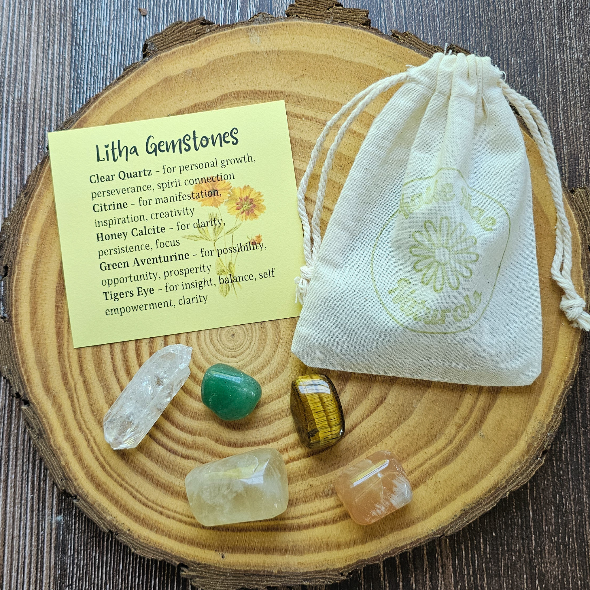 Litha Gemstone Set – Summer Solstice Crystal Collection for Joy, Growth & Solar Energy