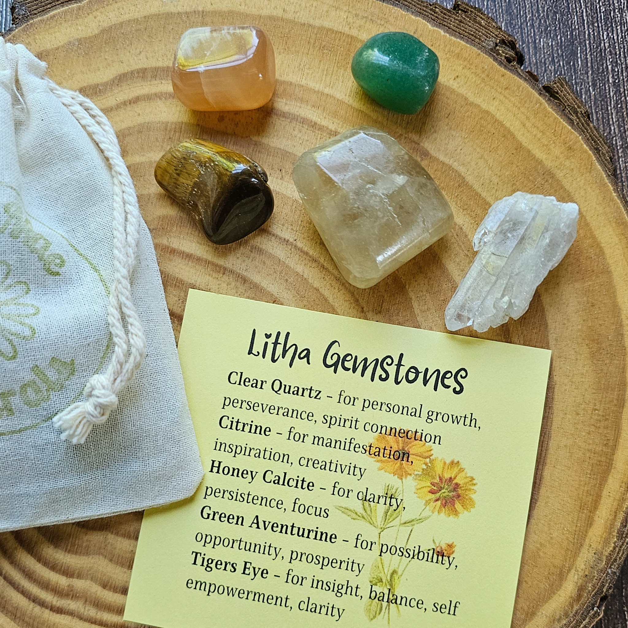 Litha Gemstone Set – Summer Solstice Crystal Collection for Joy, Growth & Solar Energy