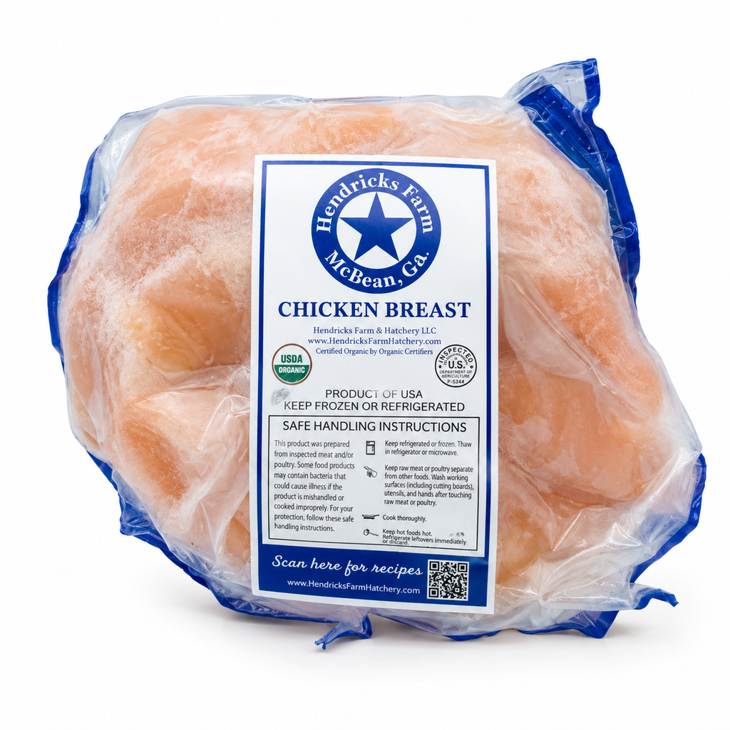 Certified Organic Air-Chilled Boneless Skin-On Chicken Breasts in Vacuum-Sealed Packaging by Hendricks Farm | USDA Organic Fresh Chicken, Premium Poultry for Grilling, Roasting, Meal Prep & Healthy Recipes