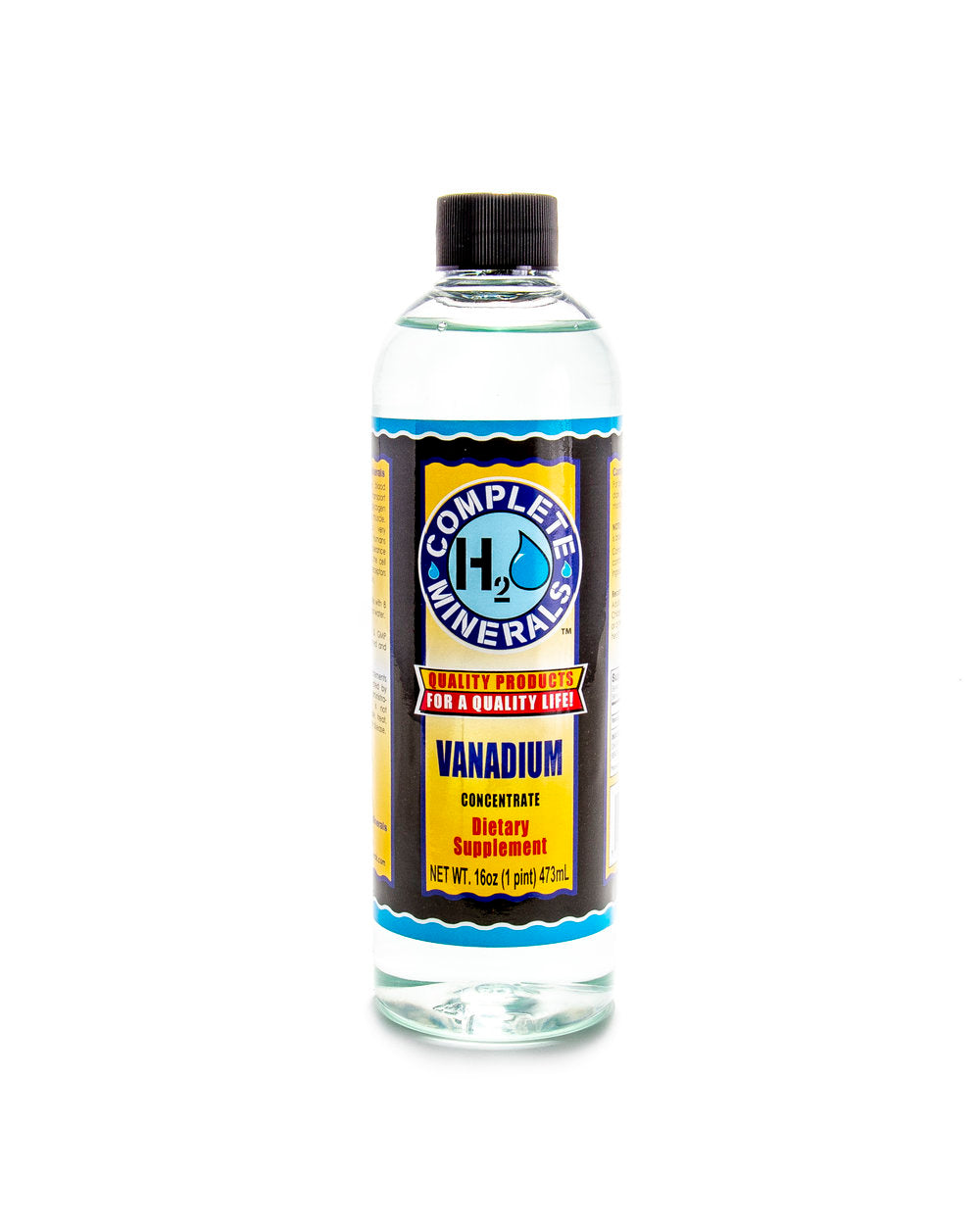 Bottle of Complete Minerals H2 Vanadium supplement on a white background