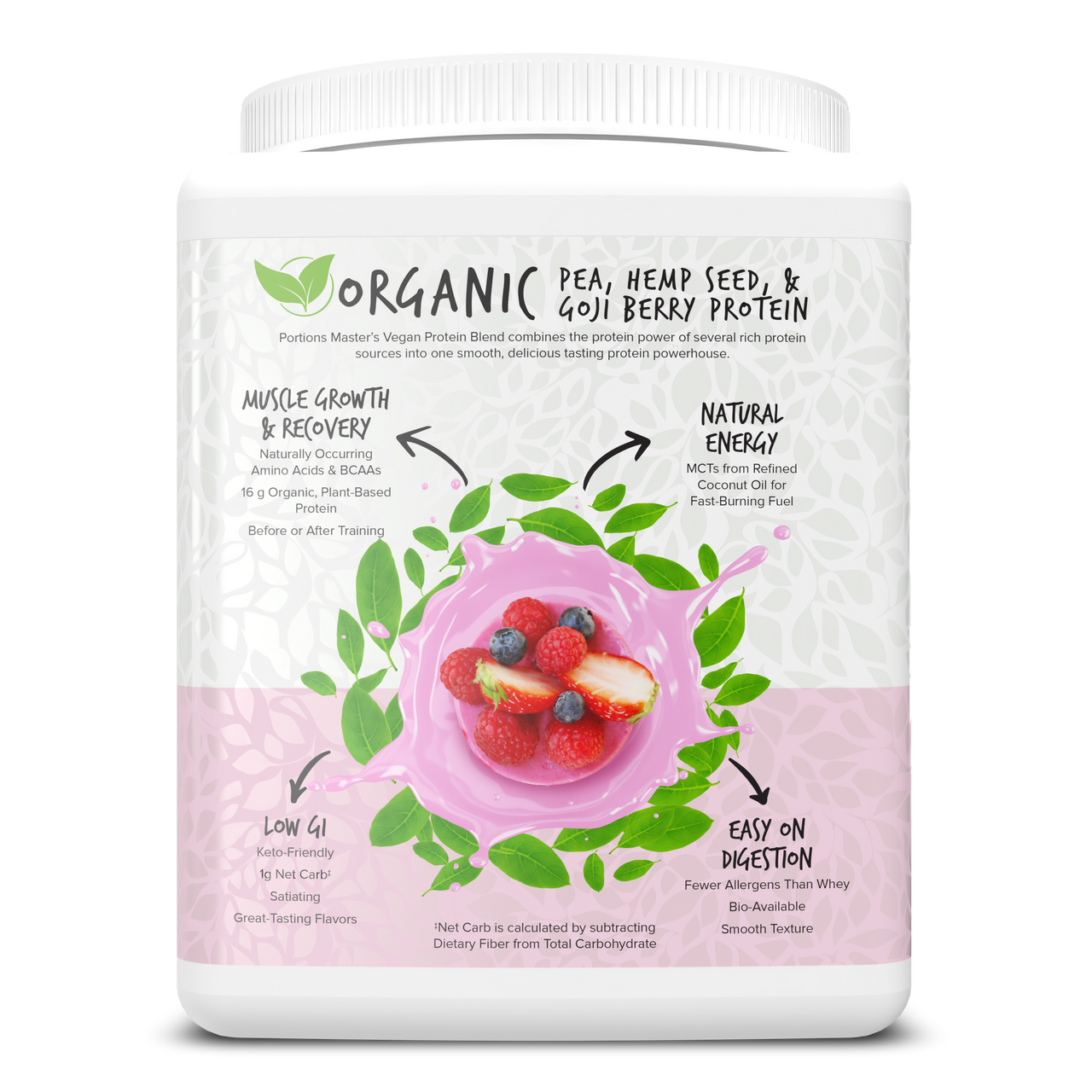 Portions Master Vegan Protein Blend Berry