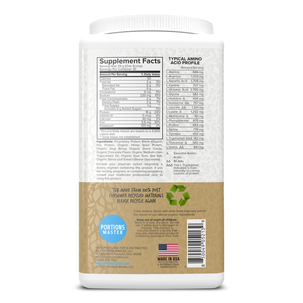 Portions Master Vegan Protein Blend Chocolate