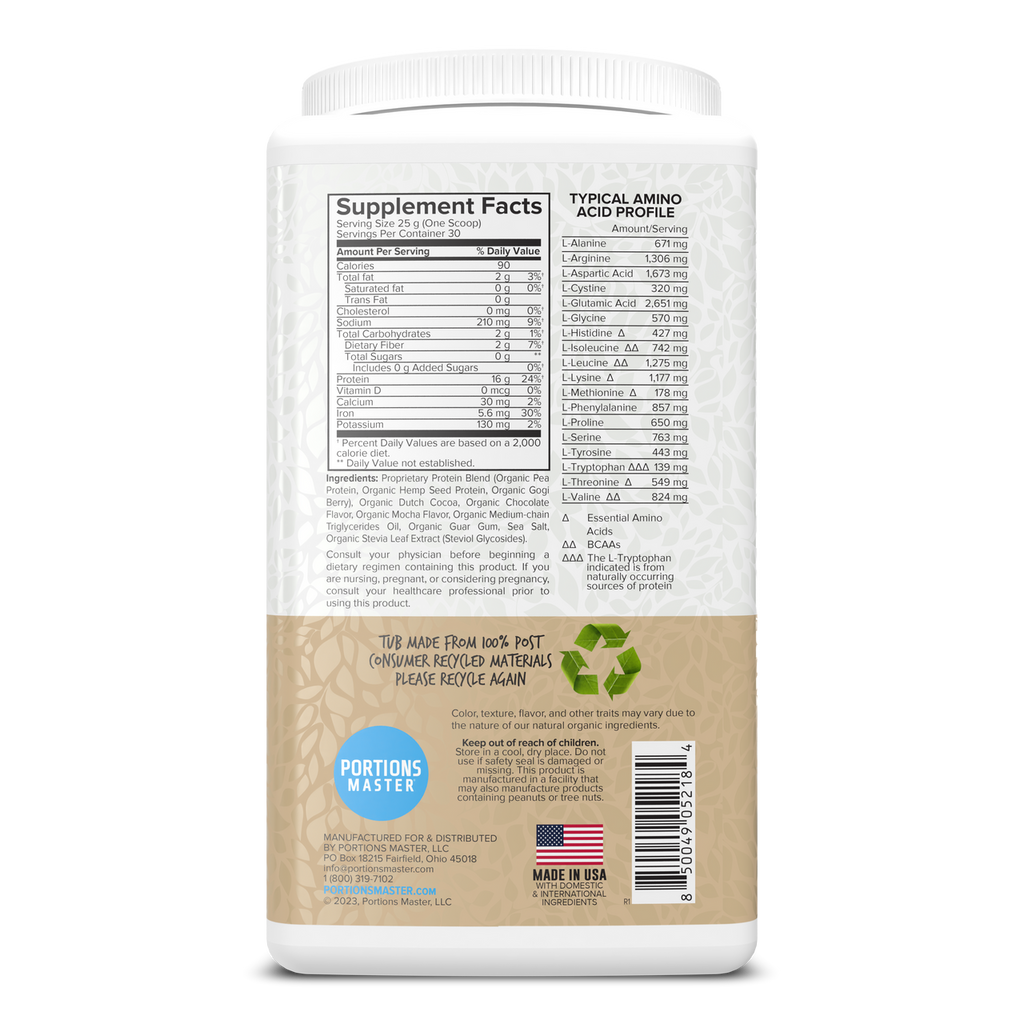 Portions Master Vegan Protein Blend Mocha