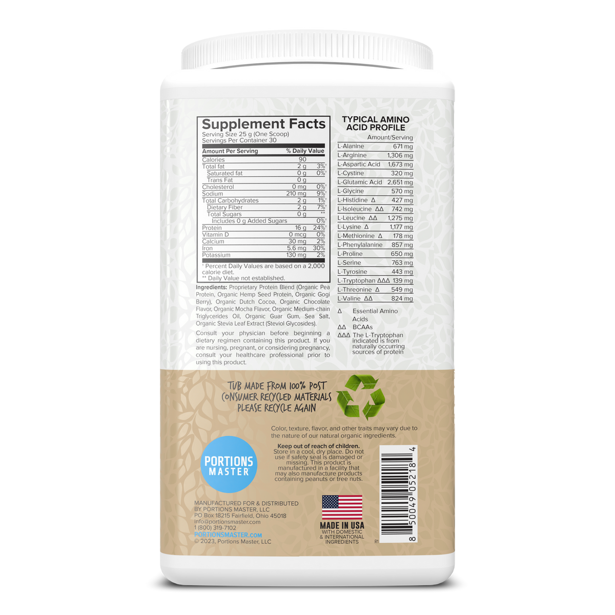 Portions Master Vegan Protein Blend Mocha
