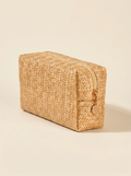 Vintage Woven Straw Makeup Bag Travel Cosmetic Toiletry Organizer Pouch