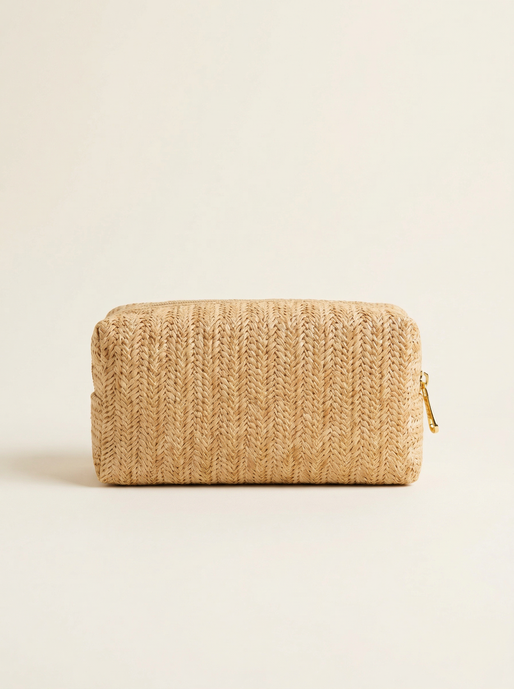 Vintage Woven Straw Makeup Bag Travel Cosmetic Toiletry Organizer Pouch