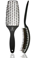 INATEKPRO Curved Vented Boar Bristle Detangler Brush - WHITE | MEDIUM