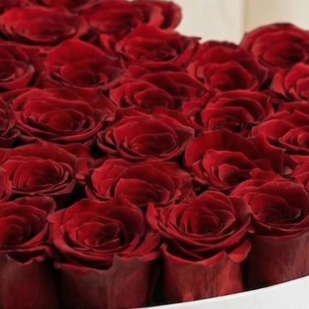 Heart White Box | Red Roses