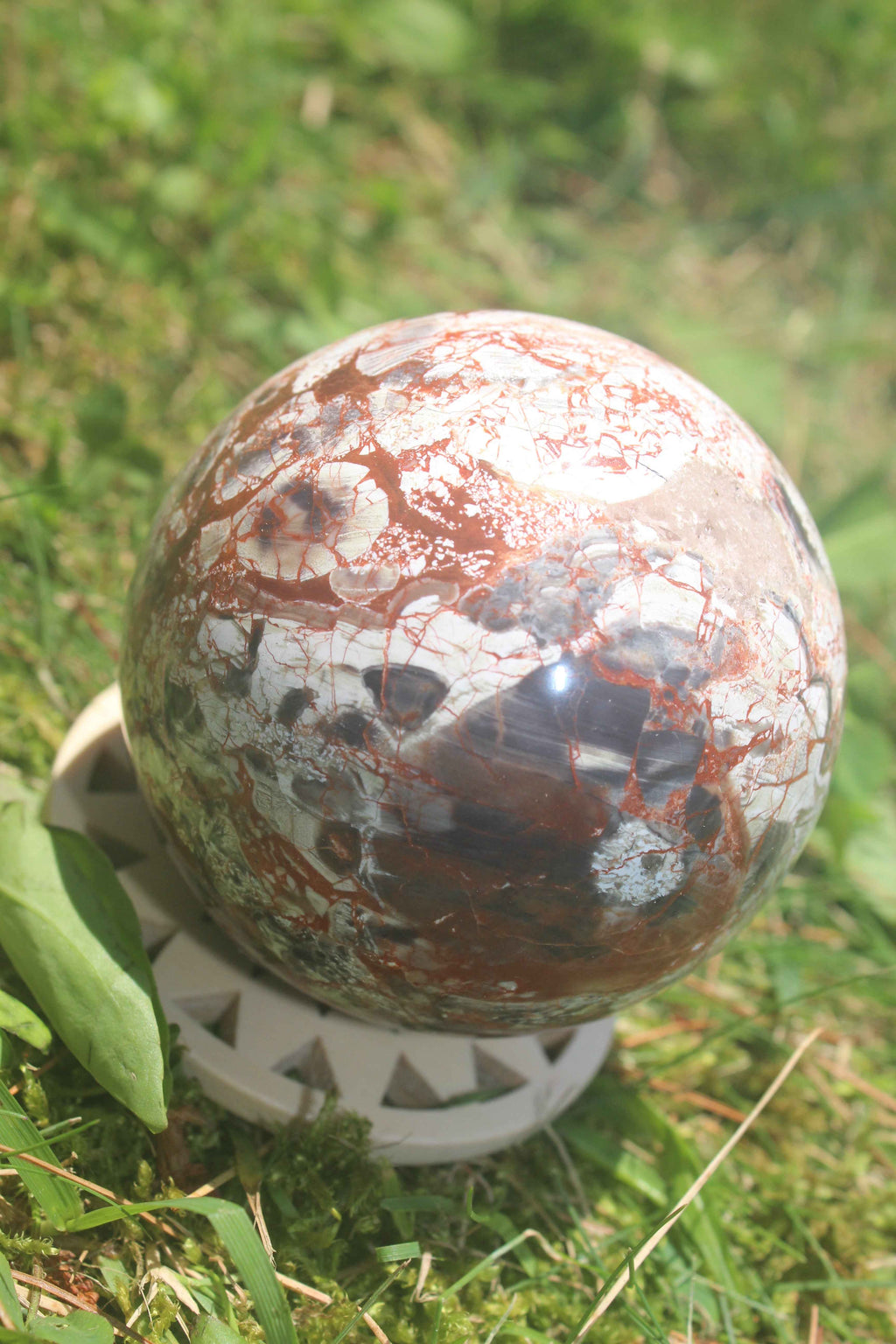 Money Agate Sphere – Abundance, Stability & Prosperity Energy Crystal Ball