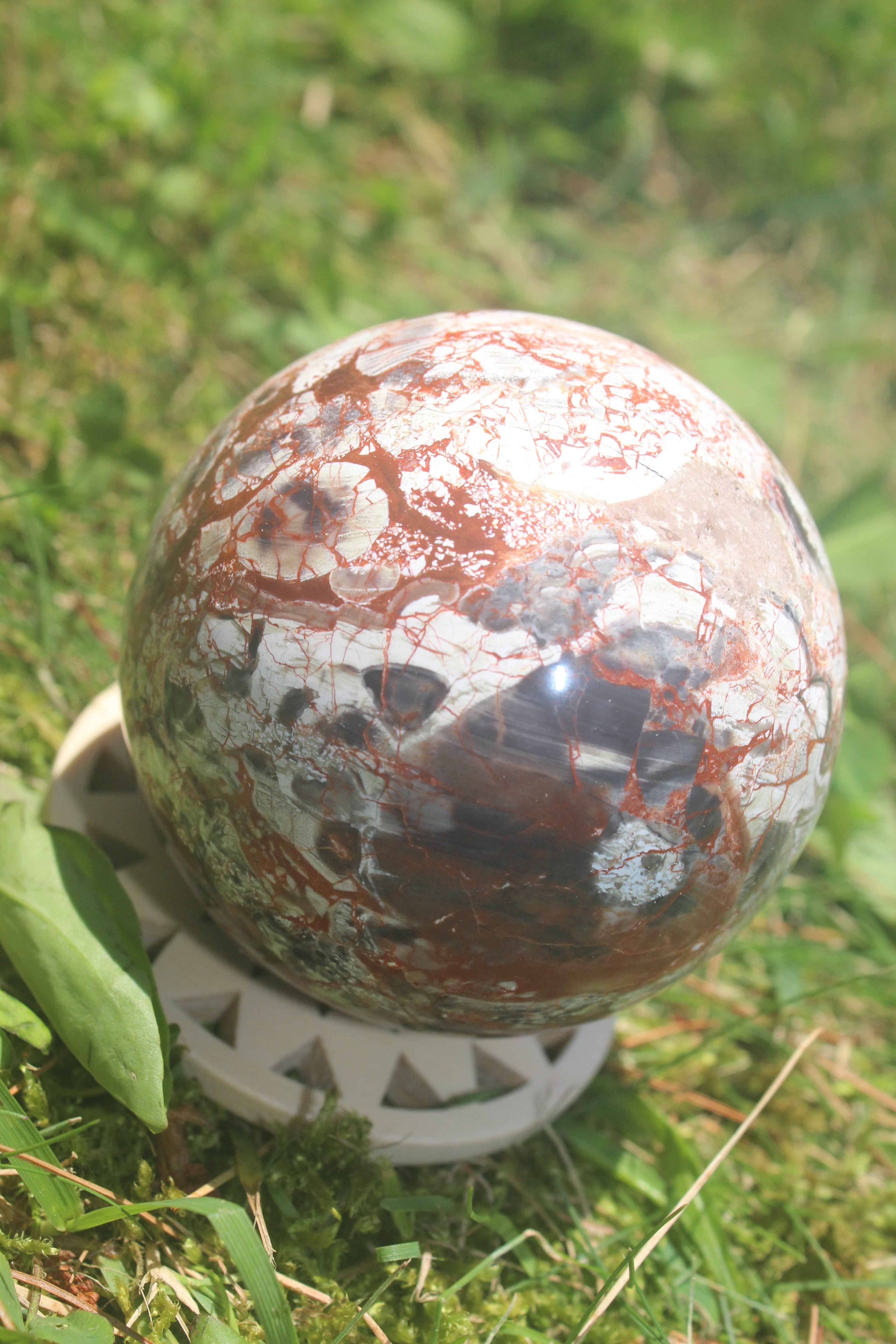 Money Agate Sphere – Abundance, Stability & Prosperity Energy Crystal Ball