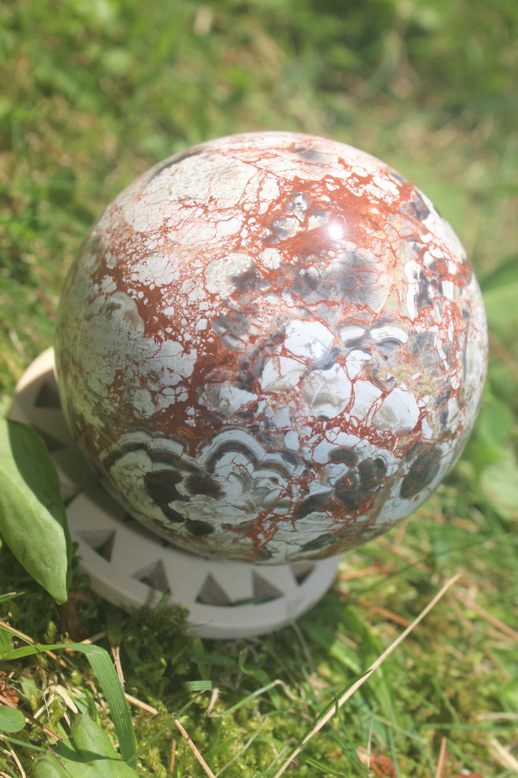 Money Agate Sphere – Abundance, Stability & Prosperity Energy Crystal Ball