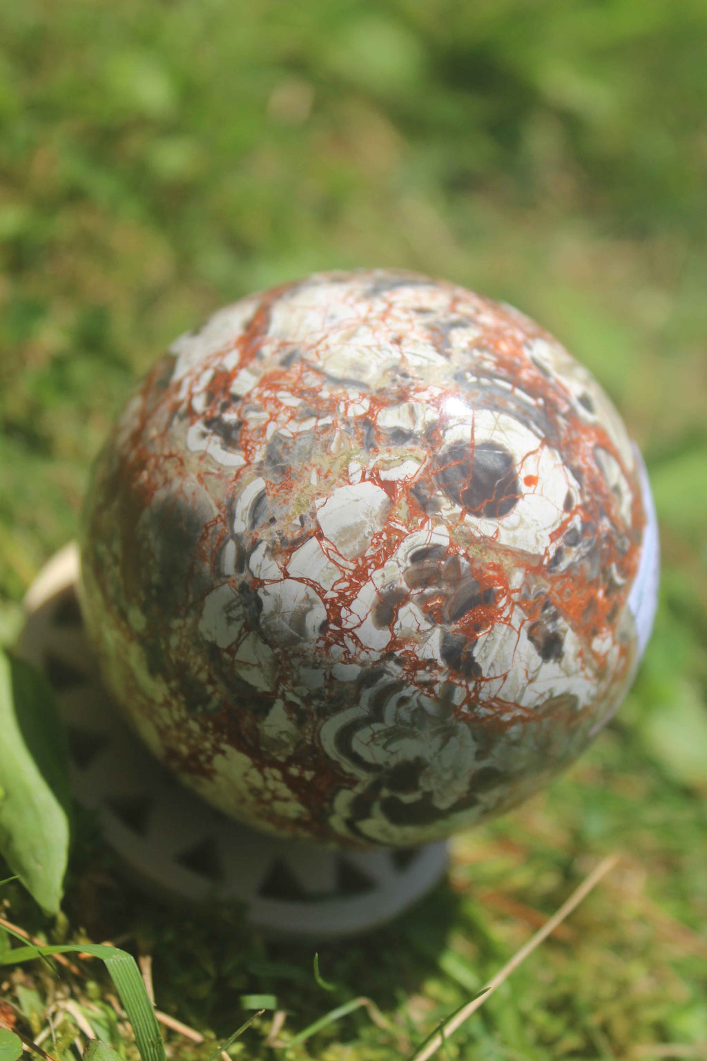 Money Agate Sphere – Abundance, Stability & Prosperity Energy Crystal Ball