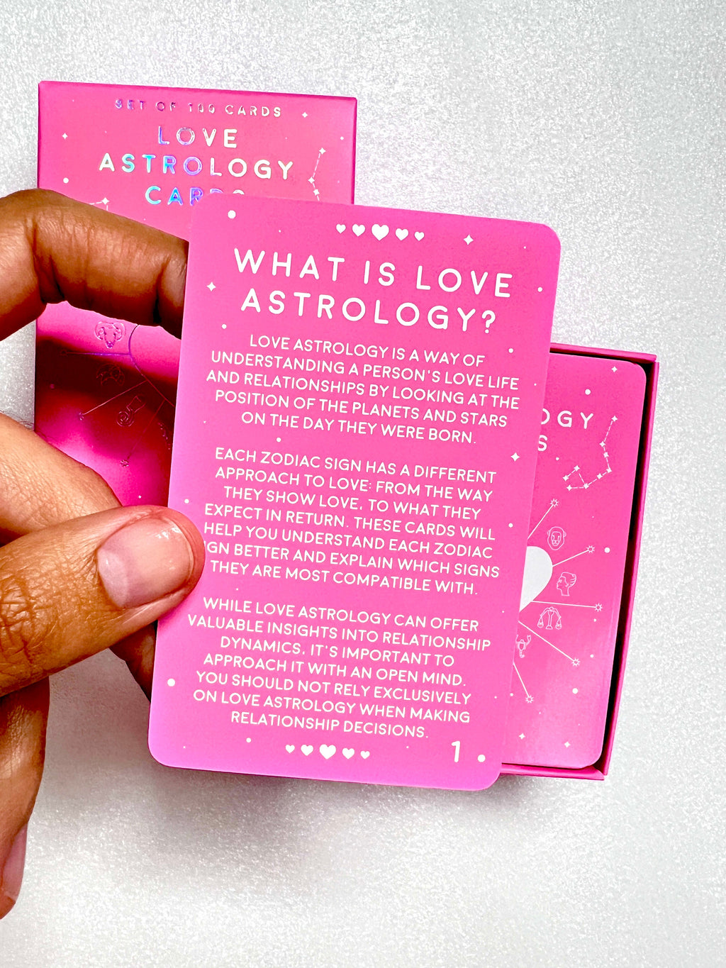 Love Astrology Cards - Learn Zodiac Signs Compatibility with 100 Cards to learn more about Astrology.