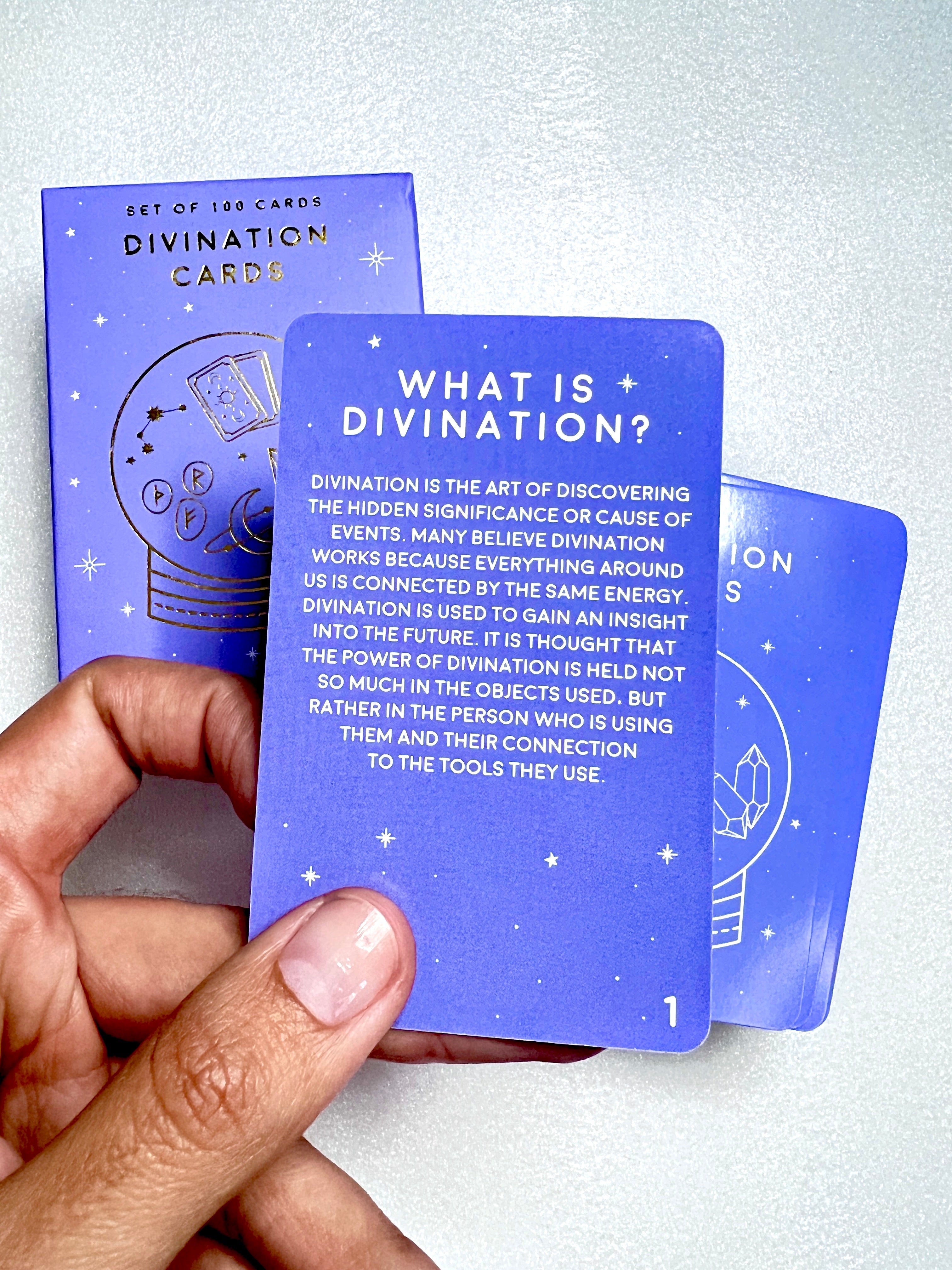 Divination Cards - Set of 100 Cards for Learning about Different Divination and Spiritual Practices