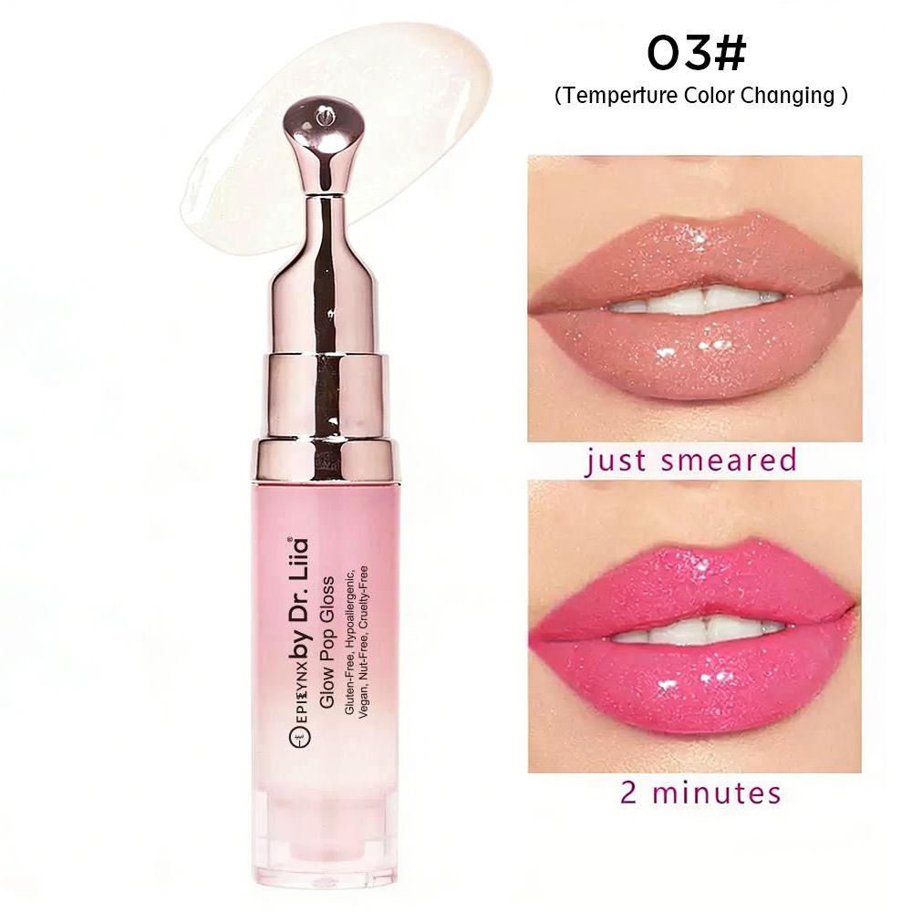 Glow Pop Gluten-Free Lip Stain – Nut-Free, Vegan All-Day Color-Changing Lip Tint