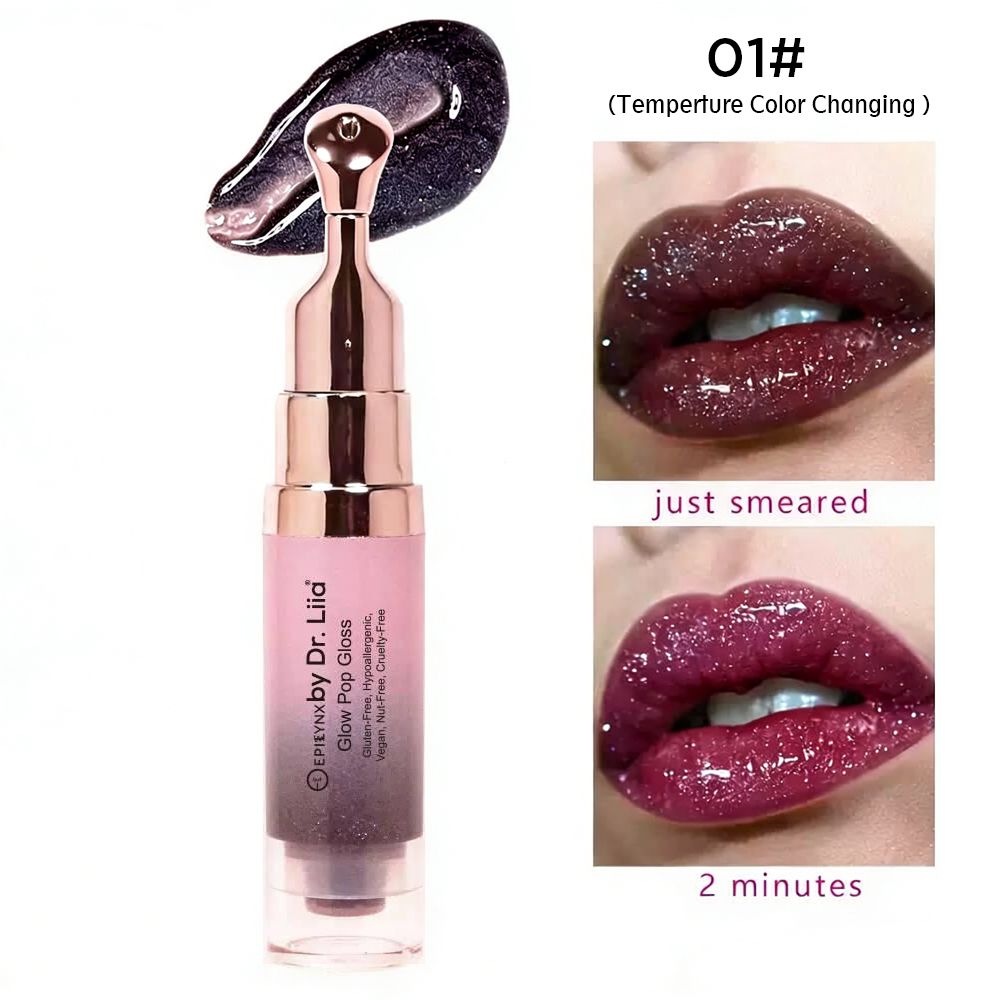 Glow Pop Gluten-Free Lip Stain – Nut-Free, Vegan All-Day Color-Changing Lip Tint