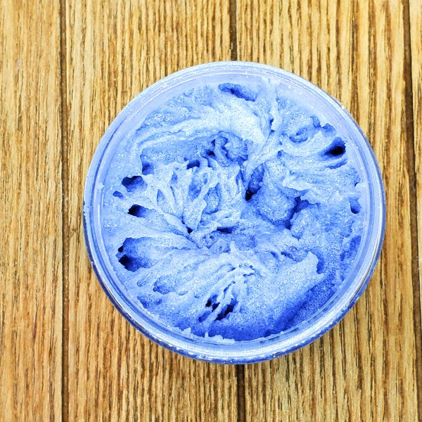 Blue Whipped body scrub in an open jar, showing its creamy, whipped texture. Gentle, sulfate-free cleansers to feel clean and refreshed!
Sunflower oil to hydrate your skin without feeling greasy!
Cane sugar to gently slough away old skin and create a gorgeous glow!