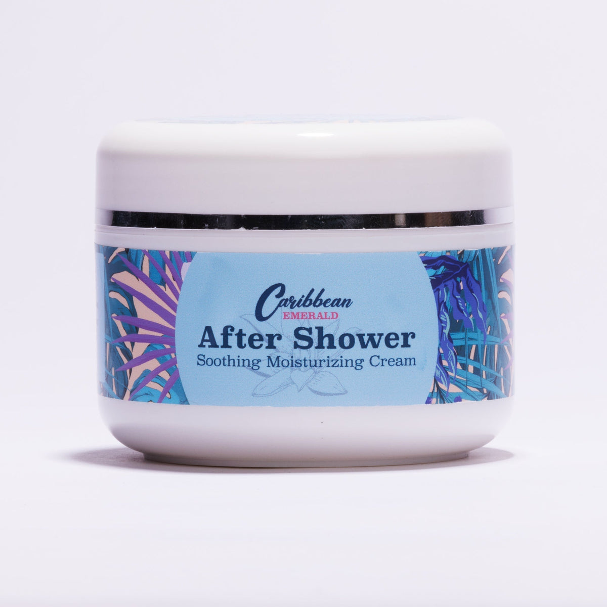 Caribbean Emerald After Shower Soothing Moisturizing Cream from Sint Maarten, hydrating body cream for soft smooth nourished skin, Caribbean skincare moisturizer and after shower self care essential