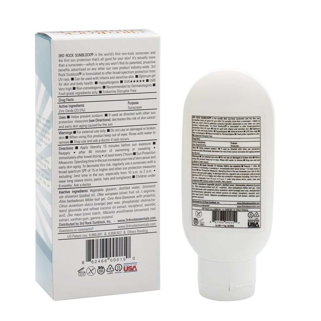 3rd Rock Sunblock® Sunscreen Lotion - Unscented - Zinc Oxide SPF 35