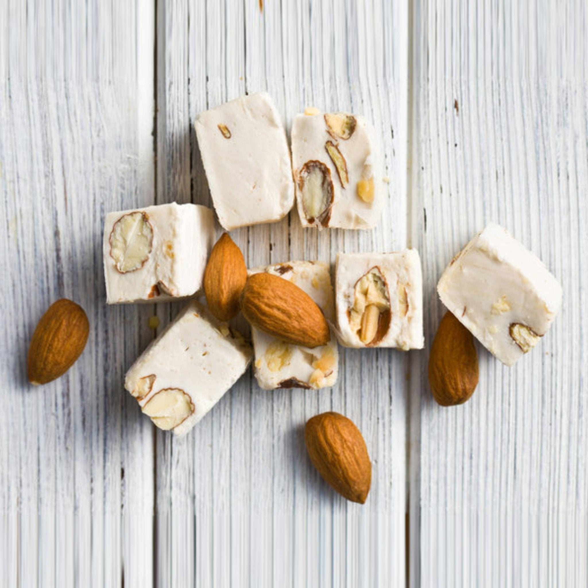 Andy Anand 18 Bite-Size Sugar Free Almond Nougat with roasted Almond Soft Nougat Candy Brittle, Traditional European Turron - A Delicious and Authentic Treat, Amazing Taste, 7 Oz