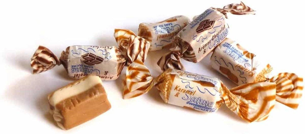 Andy Anand 33 pcs Sugar Free Cream Toffees trio of Caramel, Chocolate & Coffee, Sugar Free Creamy Taffy Candy for Diabetics - A Delicious and Healthy Treat 7 Oz