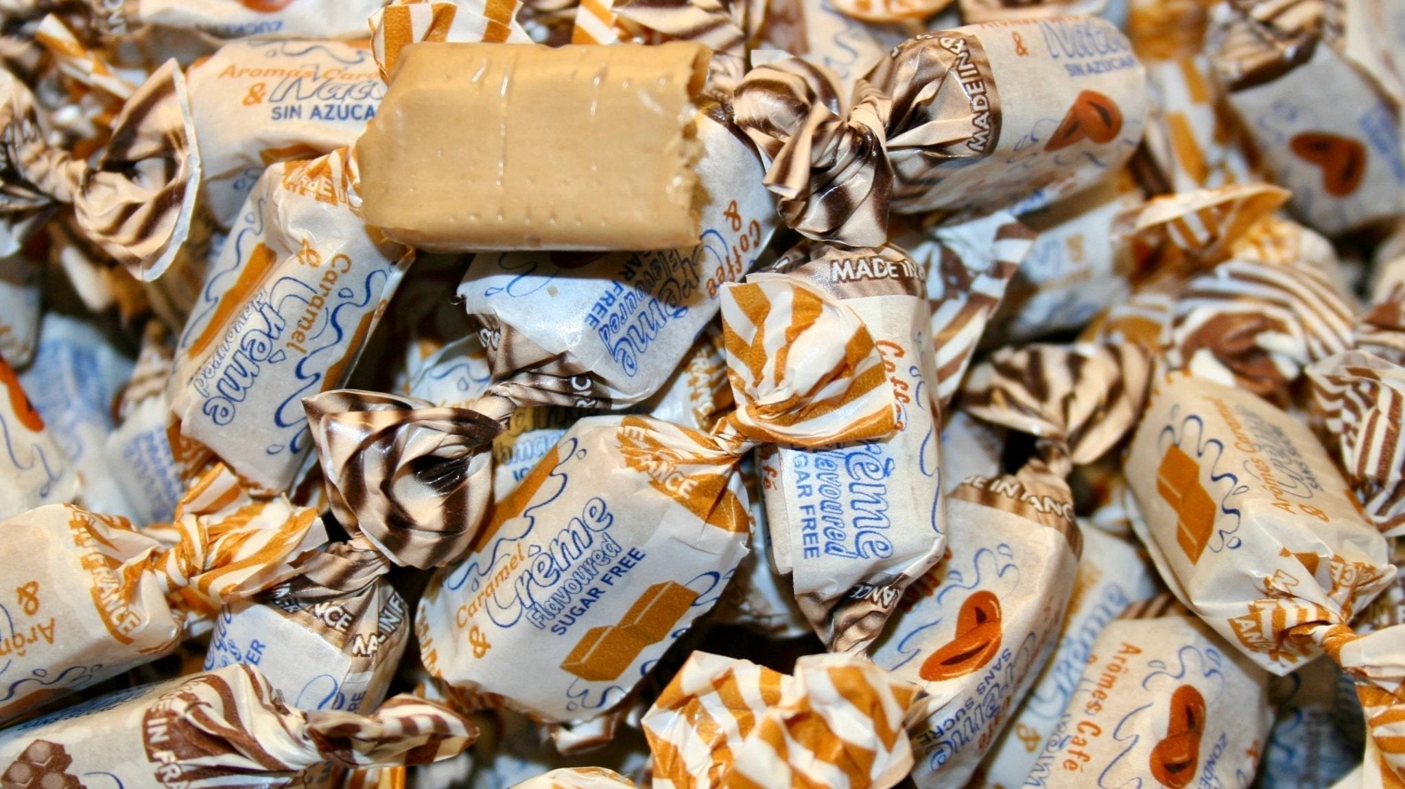 Andy Anand 33 pcs Sugar Free Cream Toffees trio of Caramel, Chocolate & Coffee, Sugar Free Creamy Taffy Candy for Diabetics - A Delicious and Healthy Treat 7 Oz