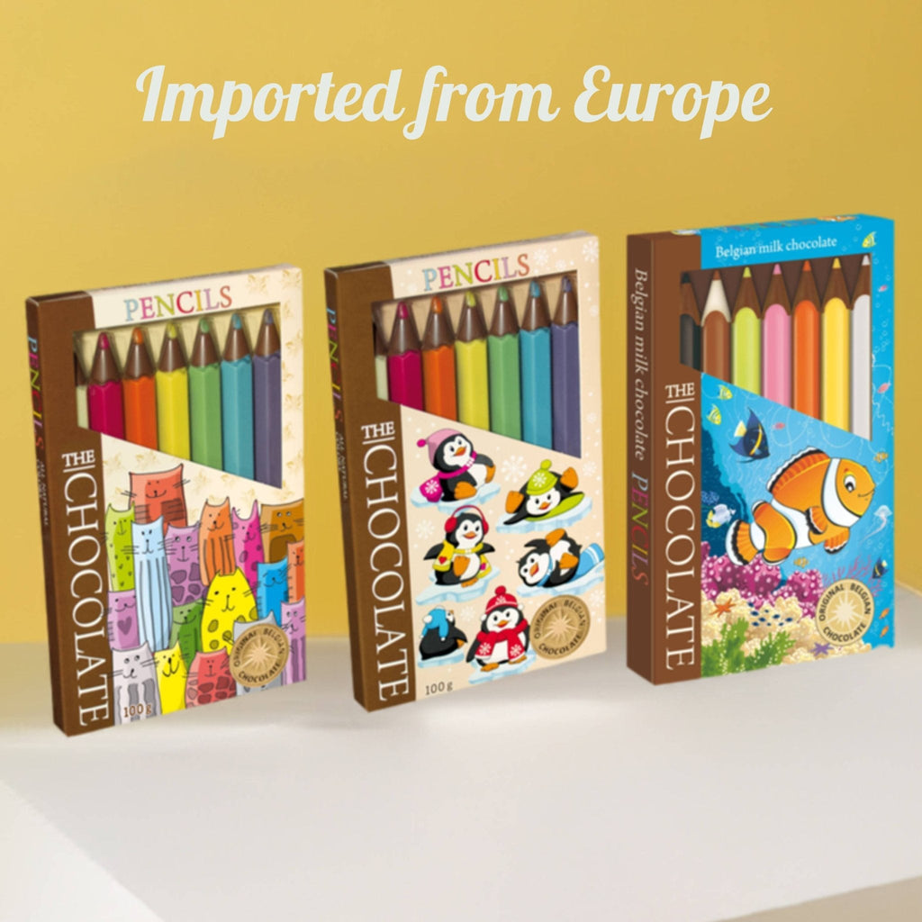 Andy Anand Milk Chocolate Crayon Boxes, 3-Pack (21 Pcs) – Fun Kids’ Treats Made with 60% Chocolate (Cocoa Butter), Perfect Gift Box for Special Occasions