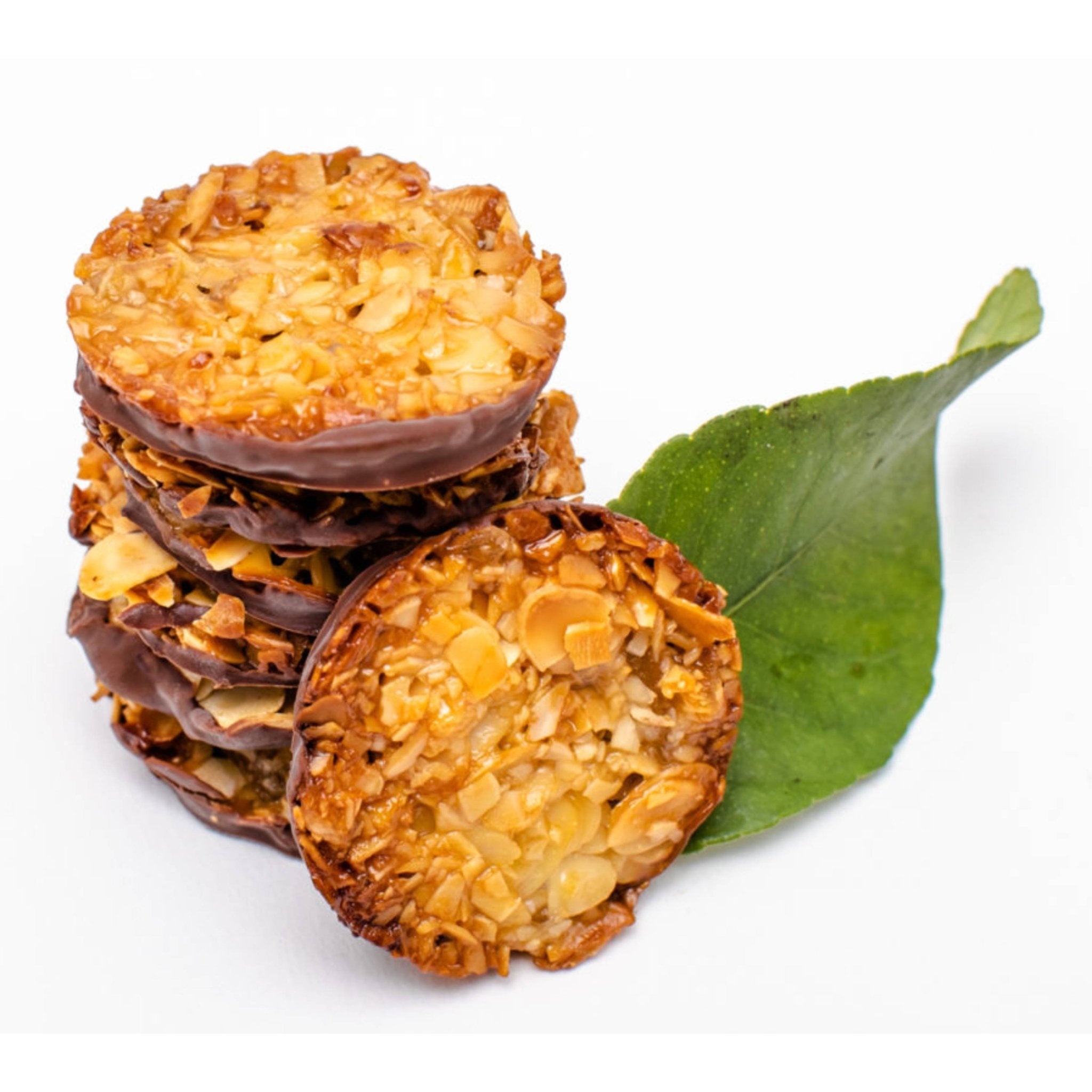 Andy Anand Dark Chocolate Florentine Biscuit Cookies Orange Almond 24 Pcs Imported from France, Candy
