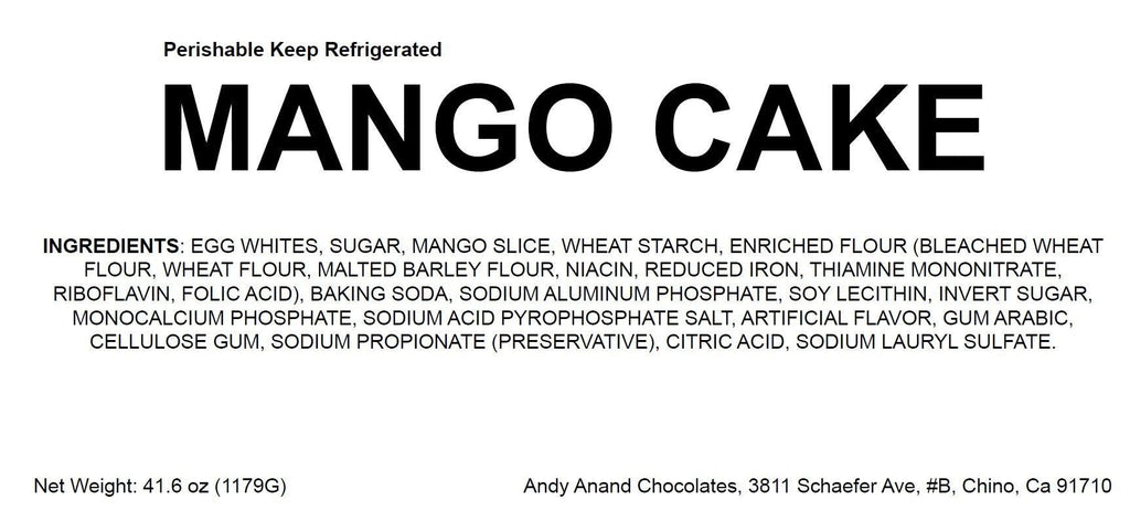 Andy Anand Exquisite 9" Cake – Freshly Crafted Traditional Style Mango Cake Delight in Luxuriously Creamy Texture and Intense Flavor