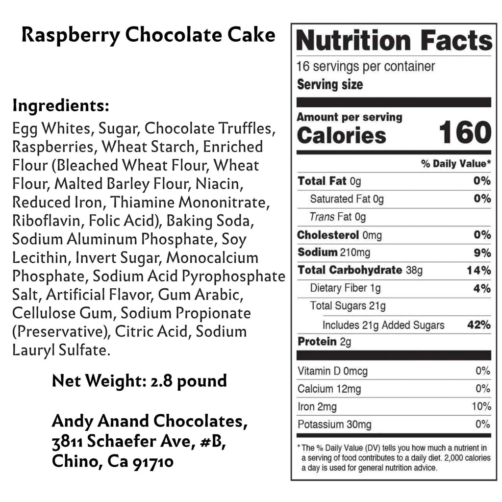 Andy Anand Chocolate Raspberry Truffle Cake 9" with Real Chocolate Truffles: Perfect Handmade Cakes Freshly Baked  - 2.8 lbs