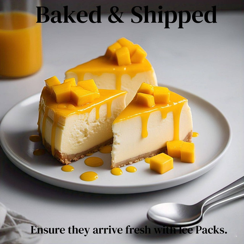Andy Anand Mango Cheesecake 9" - Made in Traditional Way - Melt-in-Your-Mouth, Cheese Cake Delivery with Real Home Made Taste (2 lbs)