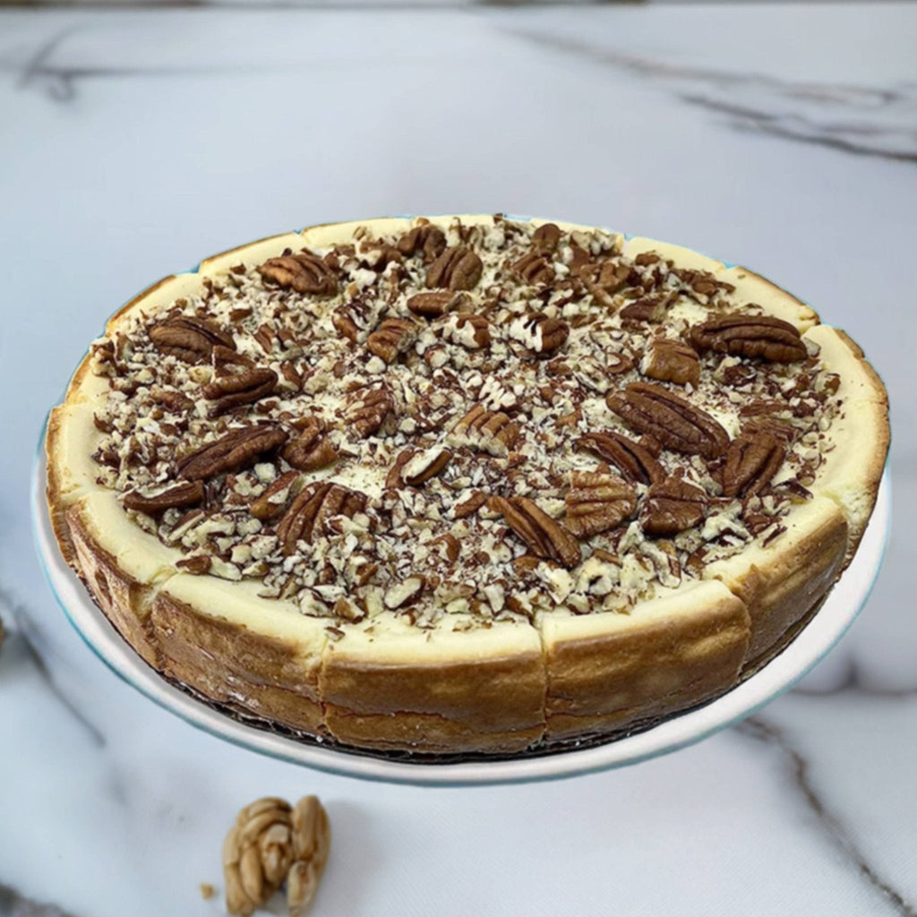 Andy Anand Sugar Free Caramel Walnut Cheesecake 9" - Topping With Real Walnuts, Luxurious Gourmet, Best Cheese Cake For Celebrations & Dessert Lovers (2 lbs)
