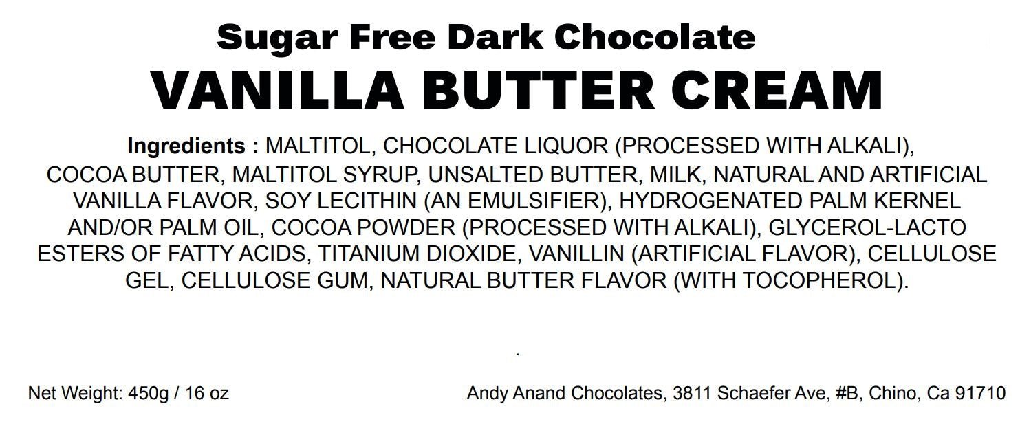 Andy Anand Sugar Free Vanilla Butter Cream Chocolate 25 pcs "Indulge in Rich Dark Chocolate Delights" Dark Chocolate No Sugar Added - A Delicious and Healthy Option