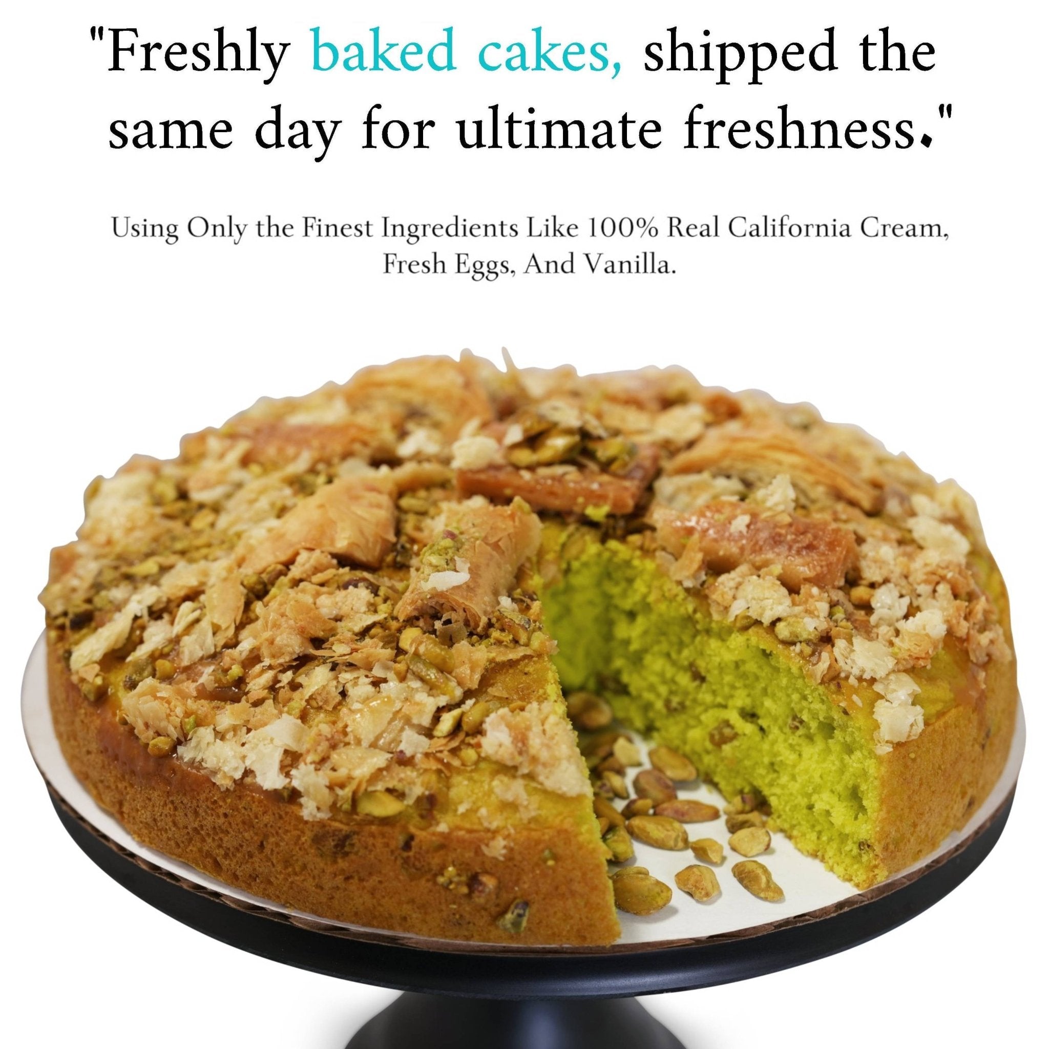 Andy Anand Sugar Free Baklava Pistachios Cake: A Heavenly Fusion, California's Fresh Bakeries That Deliver Sugar Free Cakes (9-inch, 2.8 lbs)