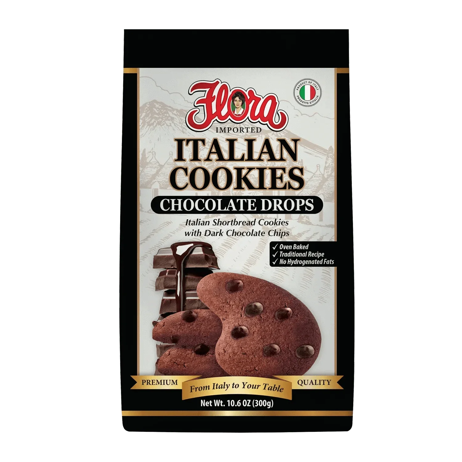 Chocolate Drops - Italian Shortbread Cookies - 10.6 oz