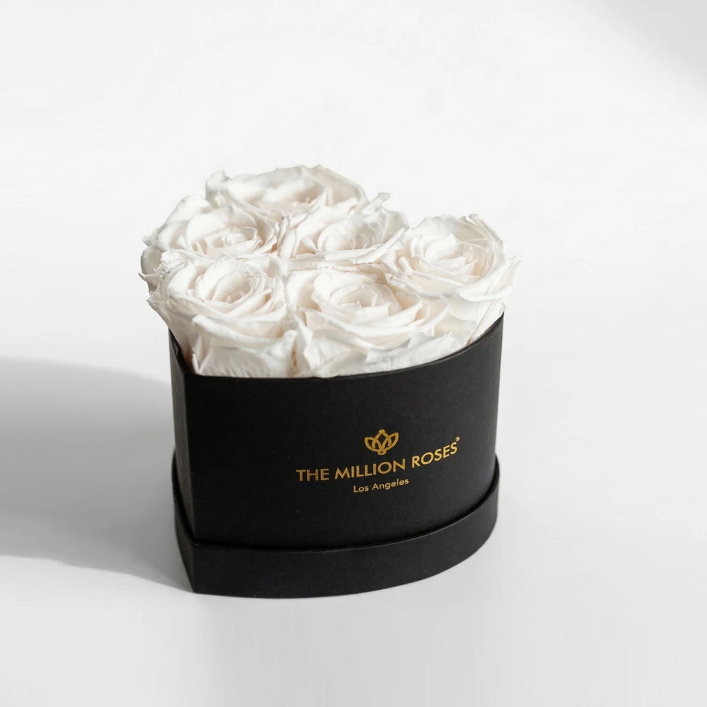 Baby Heart Black Box | White Roses