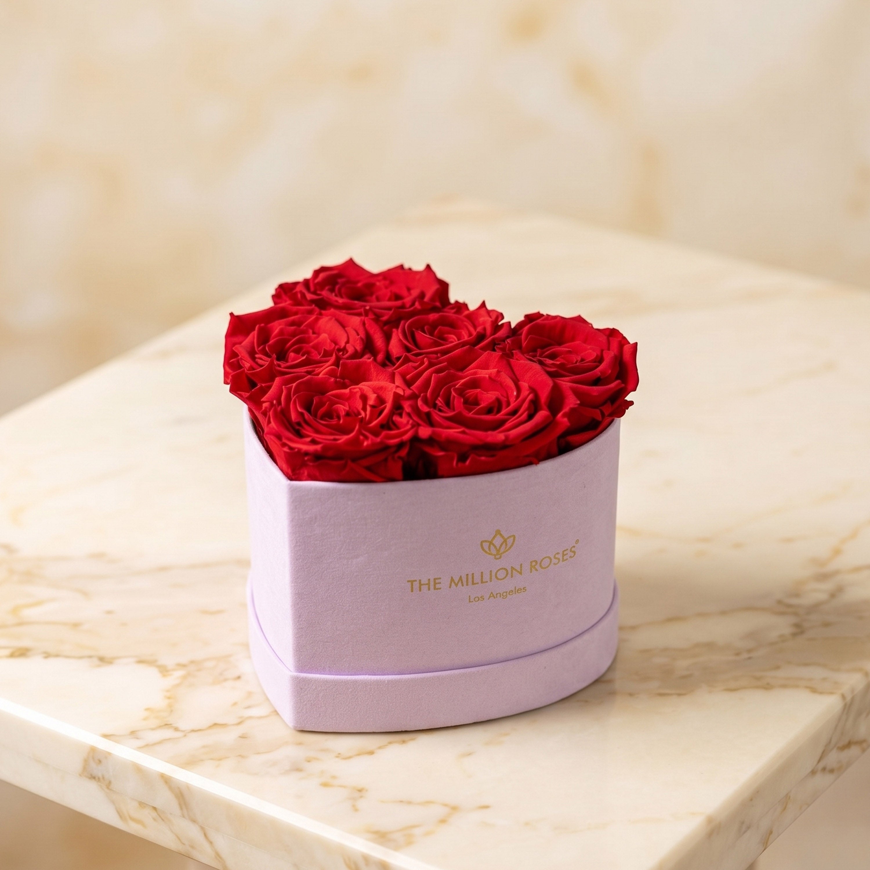 Baby Heart Light Pink Box | Red Roses