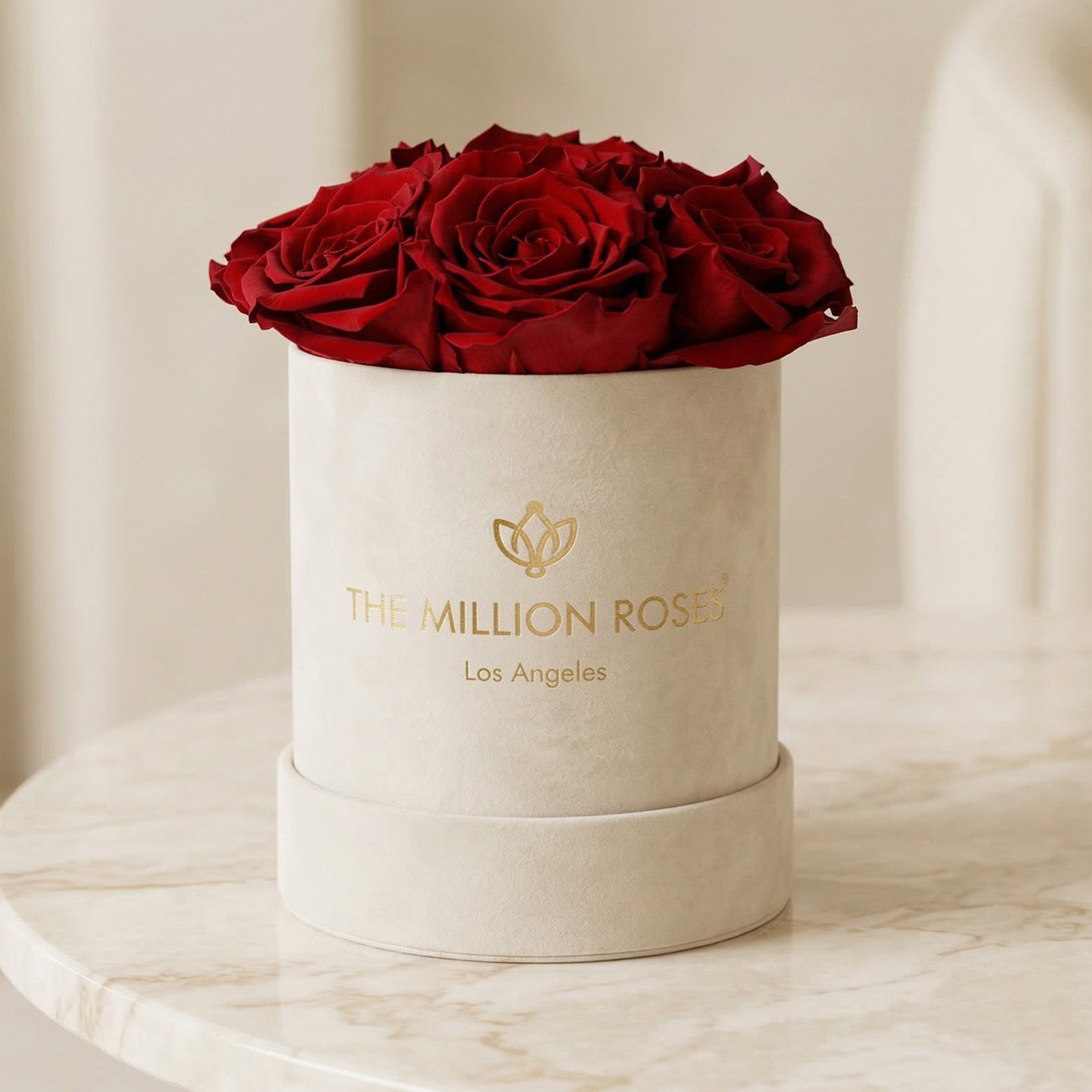 Essence Beige Suede Box | Red Roses