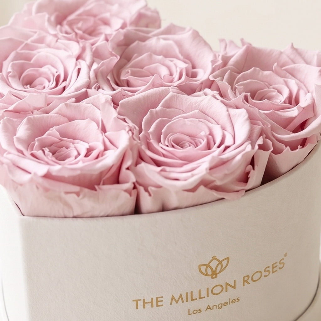 Baby Heart Beige Box | Light Pink Roses