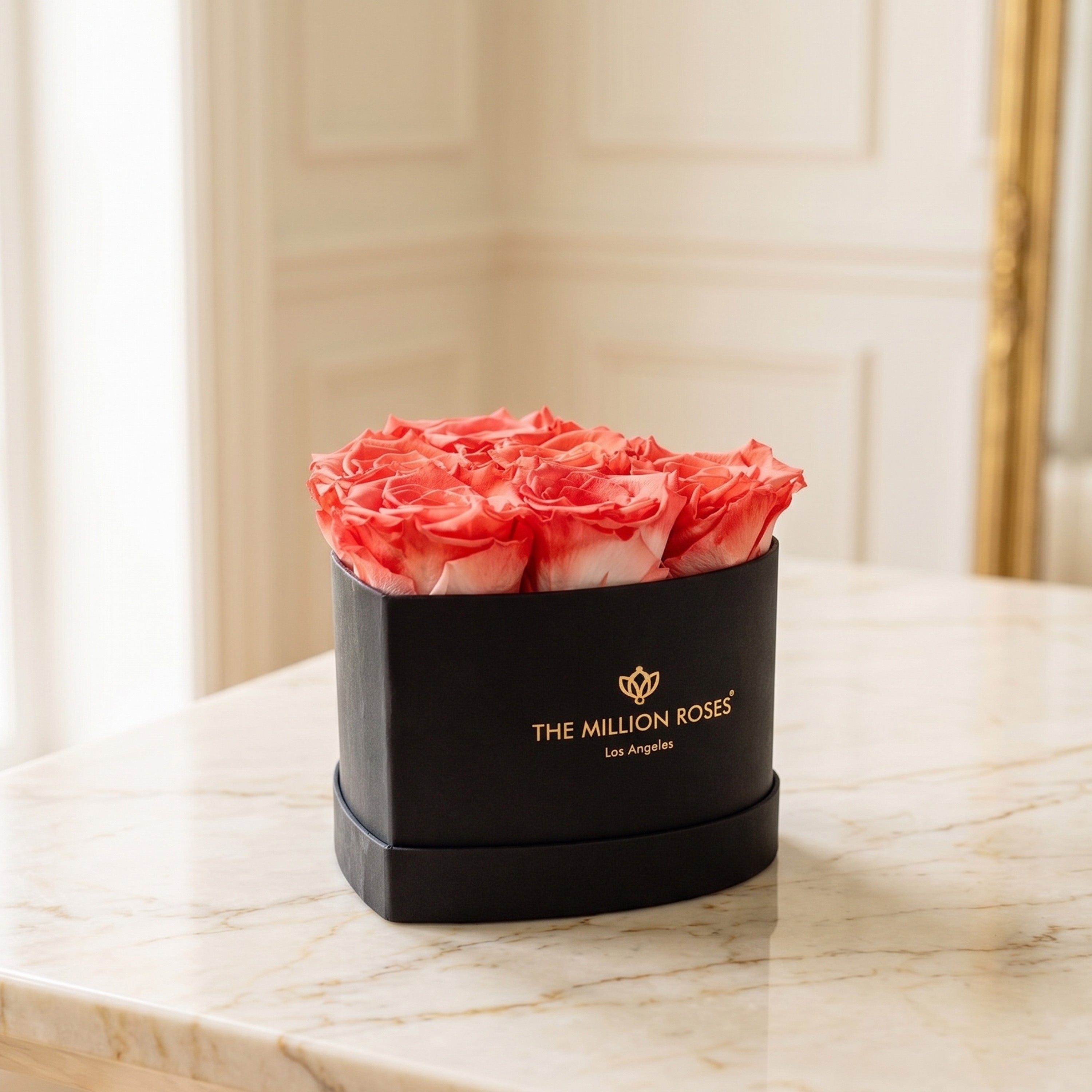Baby Heart Black Box | Coral Roses
