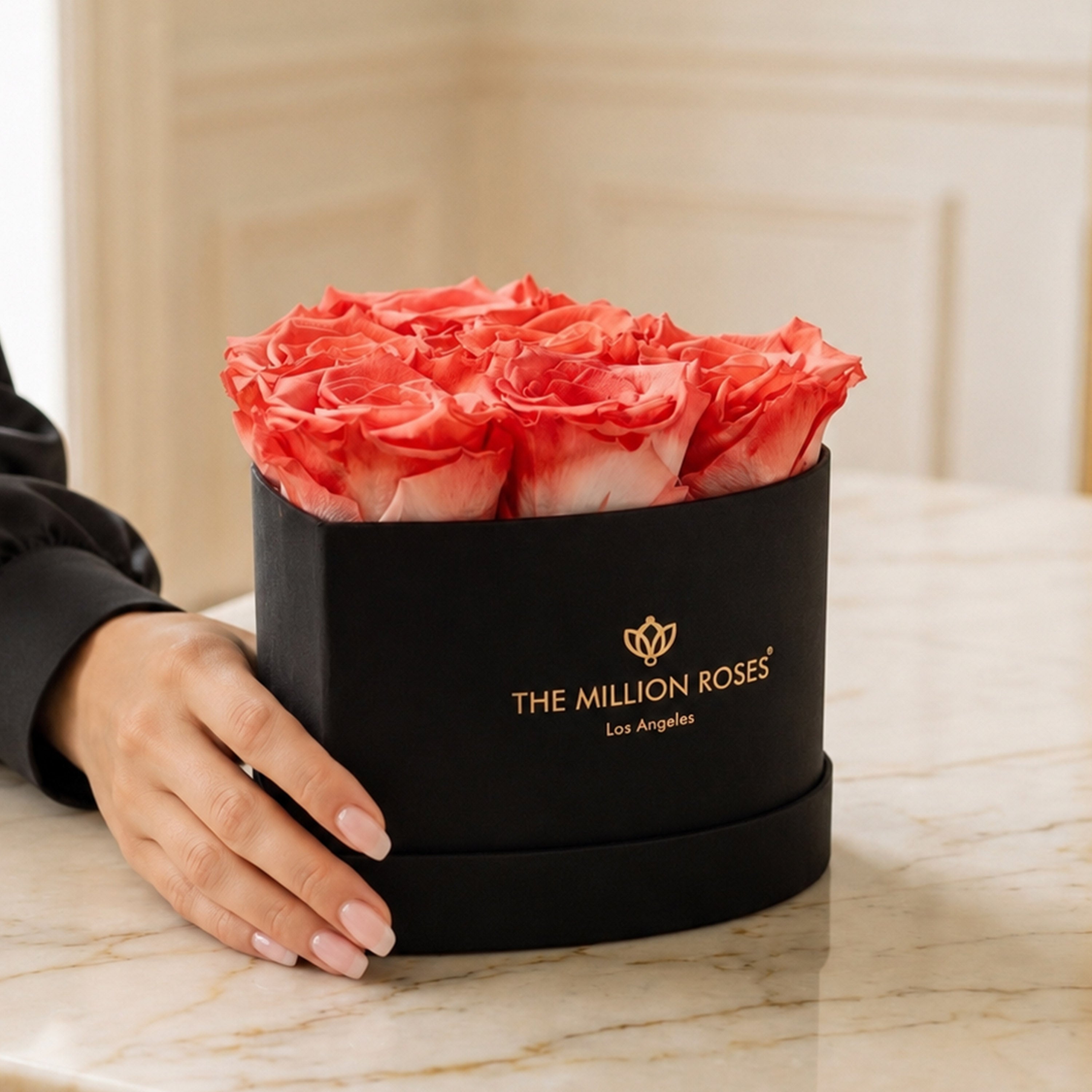 Baby Heart Black Box | Coral Roses
