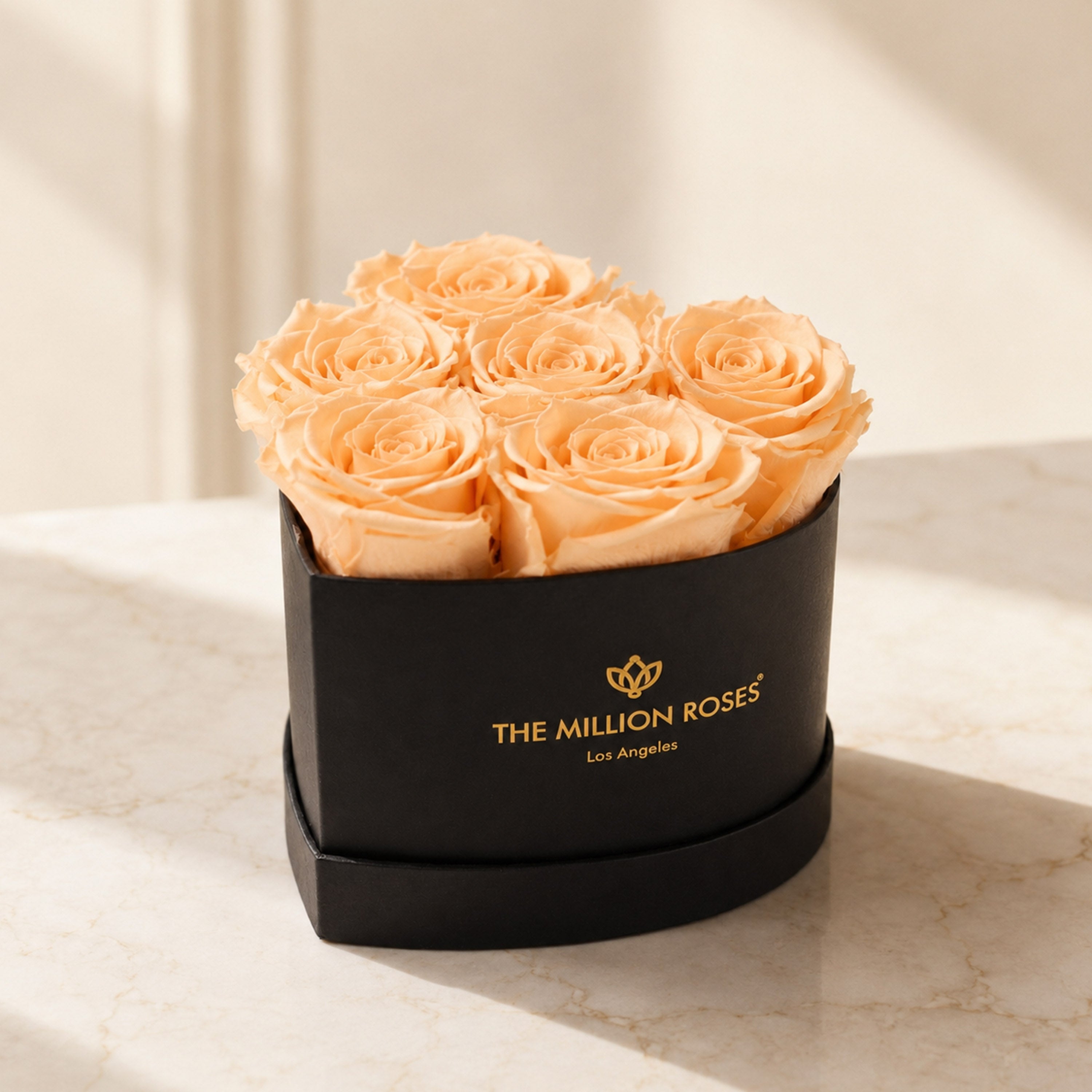 Baby Heart Black Box | Peach Roses
