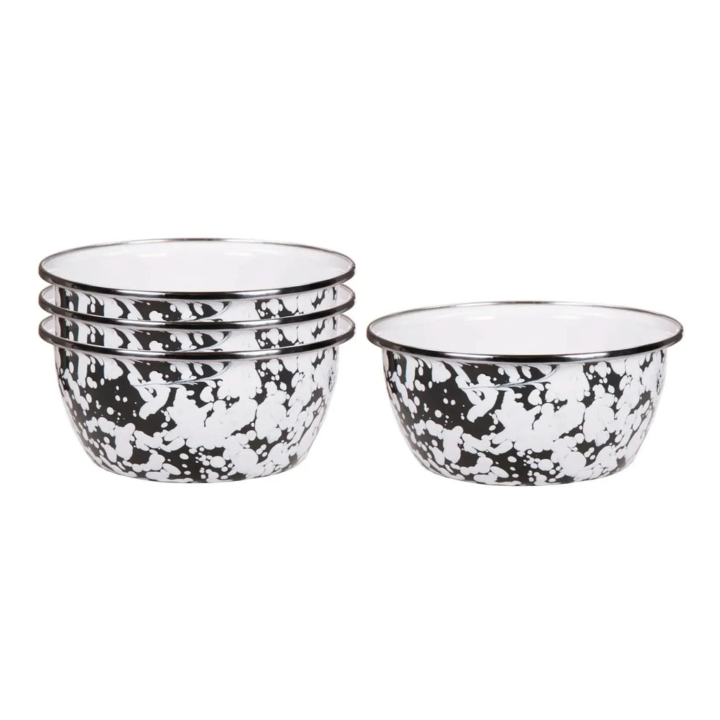 Golden Rabbit Enamelware Salad Bowls - Set of 4