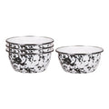 Golden Rabbit Enamelware Salad Bowls - Set of 4