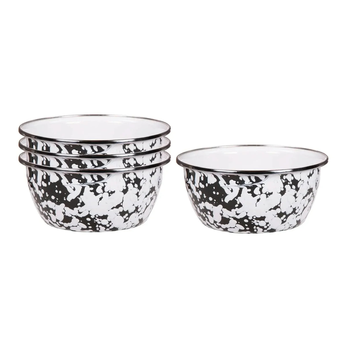 Golden Rabbit Enamelware Salad Bowls - Set of 4