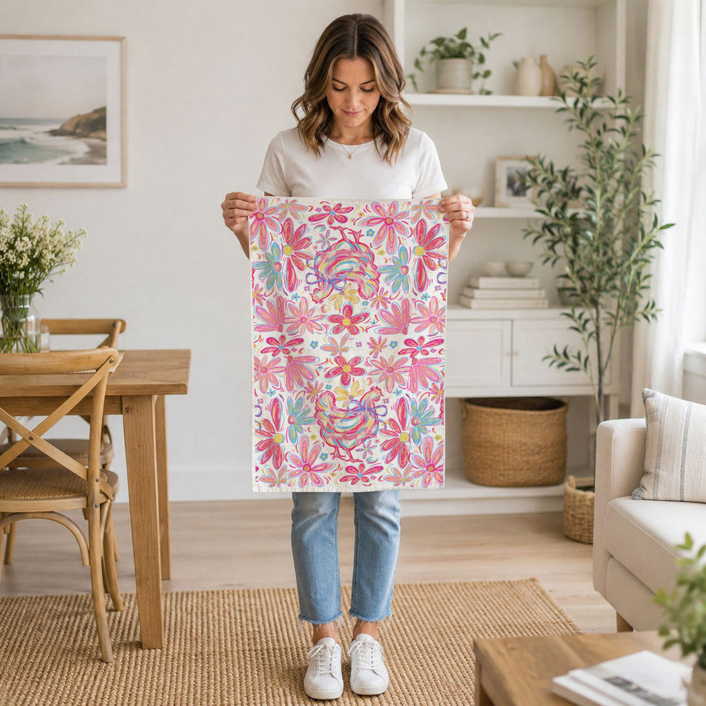 Floral Boho Chicken Towel