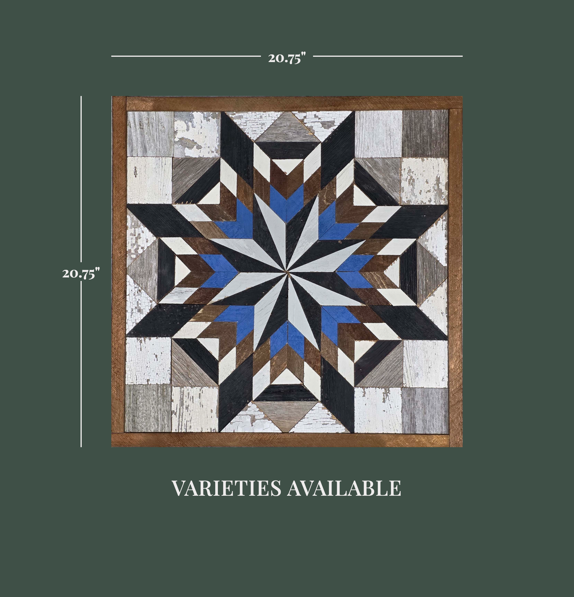 Amish Handmade Barn Quilt Wall Art – Reclaimed Barn Wood – 20.75” x 20.75”
